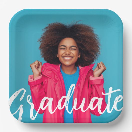 Modernes Script-Foto-Abschluss Pappteller (Vorderseite)