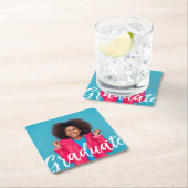 Modernes Script-Foto-Abschluss Rechteckiger Pappuntersetzer (Vor Ort)