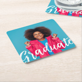 Modernes Script-Foto-Abschluss Rechteckiger Pappuntersetzer