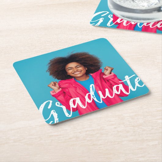 Modernes Script-Foto-Abschluss Rechteckiger Pappuntersetzer (angewinkelt)