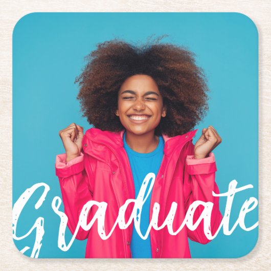 Modernes Script-Foto-Abschluss Rechteckiger Pappuntersetzer (Vorderseite)