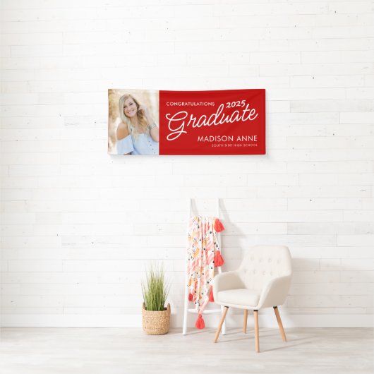 Modernes Script Foto Abschluss Red Banner (Insitu)