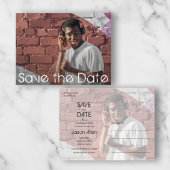 Modernes Script Foto Abschluss Save the Date Postkarte