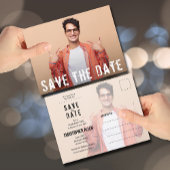 Modernes Script Foto Abschluss Save the Date Postkarte