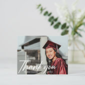 Modernes Script Foto Abschluss Vielen Dank Postcar Postkarte (Stehend Vorderseite)