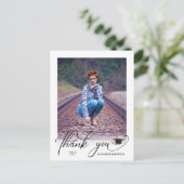 Modernes Script Foto Abschluss Vielen Dank Postcar Postkarte (Stehend Vorderseite)