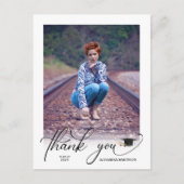 Modernes Script Foto Abschluss Vielen Dank Postcar Postkarte (Vorderseite)