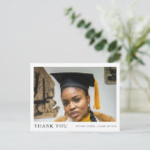 Modernes Script Foto Abschluss Vielen Dank Postkarte (Stehend Vorderseite)