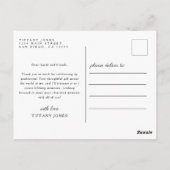 Modernes Script Foto Abschluss Vielen Dank Postkarte (Rückseite)