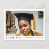 Modernes Script Foto Abschluss Vielen Dank Postkarte (Vorderseite)