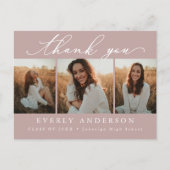 Modernes Script Foto Abschluss Vielen Dank Postkarte (Vorderseite)