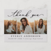 Modernes Script Foto Abschluss Vielen Dank Postkarte (Vorderseite)
