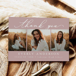 Modernes Script Foto Abschluss Vielen Dank Postkarte