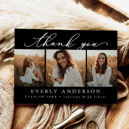 Modernes Script Foto Abschluss Vielen Dank Postkarte