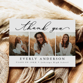 Modernes Script Foto Abschluss Vielen Dank Postkarte