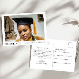 Modernes Script Foto Abschluss Vielen Dank Postkarte