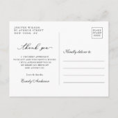 Modernes Script Foto Abschluss Vielen Dank Postkarte (Rückseite)