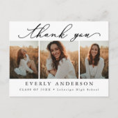 Modernes Script Foto Abschluss Vielen Dank Postkarte (Vorderseite)