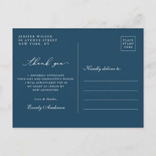 Modernes Script Foto Abschluss Vielen Dank Postkarte (Rückseite)