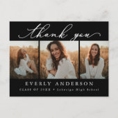 Modernes Script Foto Abschluss Vielen Dank Postkarte (Vorderseite)