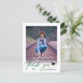 Modernes Script Foto Abschluss Vielen Dank Postkarte (Stehend Vorderseite)