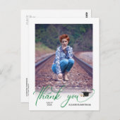 Modernes Script Foto Abschluss Vielen Dank Postkarte (Vorne/Hinten)