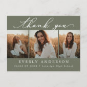 Modernes Script Foto Abschluss Vielen Dank Postkarte (Vorderseite)