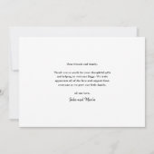 Modernes Script-Foto Baby Dankeskarte (Rückseite)