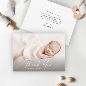 Modernes Script-Foto Baby Dankeskarte