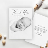 Modernes Script-Foto Baby Dankeskarte