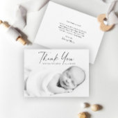 Modernes Script-Foto Baby Dankeskarte