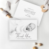 Modernes Script-Foto Baby Dankeskarte