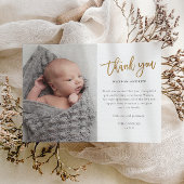 Modernes Script Foto Baby Vielen Dank Postkarte