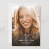 Modernes Script Foto Black Gold Abschluss Ankündigung (Rückseite)