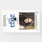 Modernes Script-Foto Blue Vertical Abschluss Banner (Horizontal)