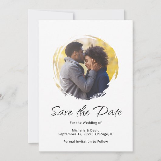 Modernes Script-Foto Boho Minimalistisch Wedding Save The Date (Vorderseite)