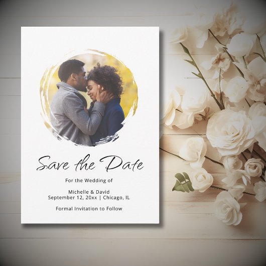 Modernes Script-Foto Boho Minimalistisch Wedding Save The Date