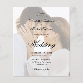 Modernes Script-Foto-Budget Einladung für Hochzeit