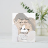 Modernes Script-Foto-Budget Einladung für Hochzeit (Stehend Vorderseite)