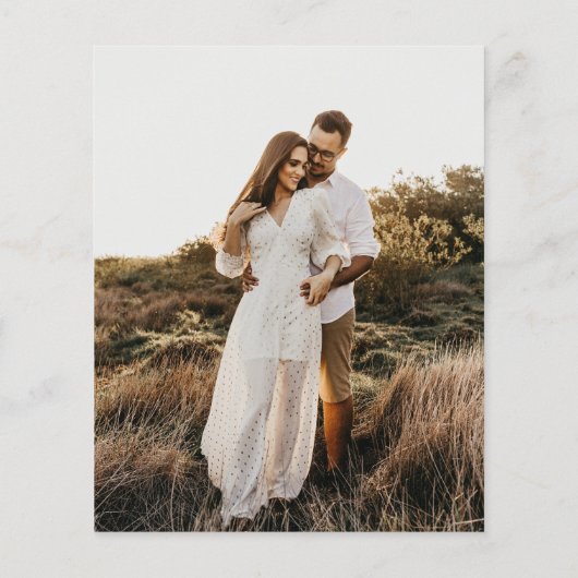 Modernes Script-Foto-Budget Einladung für Hochzeit (Rückseite)