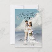 Modernes Script & Foto Einfache Hochzeit Save The Date (Vorderseite)