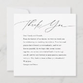 Modernes Script-Foto Elegante Hochzeit Christlich Dankeskarte (Rückseite)