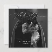 Modernes Script-Foto Elegante Hochzeit Christlich Dankeskarte (Vorderseite)