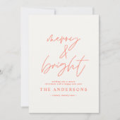 Modernes Script-Foto fröhlich & hell Weihnachten (Vorderseite)