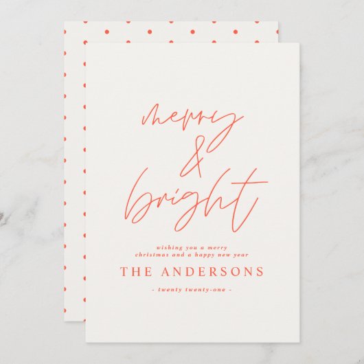 Modernes Script-Foto fröhlich & hell Weihnachten (Vorne/Hinten)