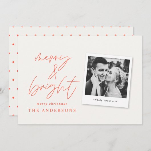 Modernes Script-Foto fröhlich & hell Weihnachten (Vorne/Hinten)