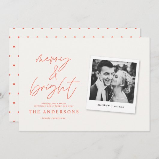 Modernes Script-Foto fröhlich & hell Weihnachten (Vorne/Hinten)