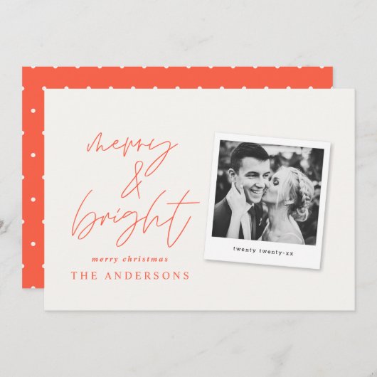 Modernes Script-Foto fröhlich & hell Weihnachten (Vorne/Hinten)