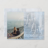 Modernes Script-Foto für Hochzeiten speichern das  Ankündigungspostkarte (Vorne/Hinten)