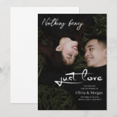 Modernes Script-Foto für Hochzeiten speichern das Einladung (Vorne/Hinten)